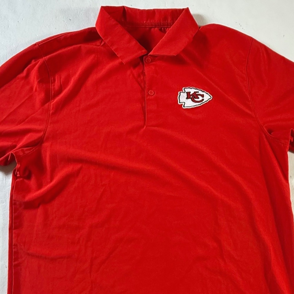 Nike‎ Kansas City Chiefs Polo Shirt Mens Large Red NFL Dri-FIT Performance Logo